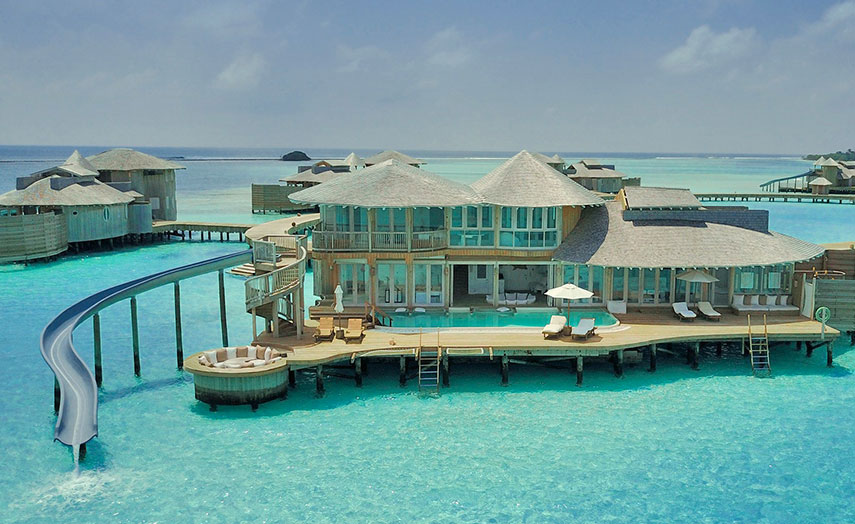Malediven Ferien Insel Aerial